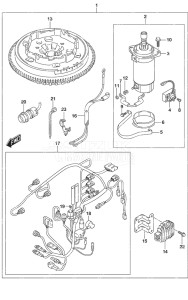 Outboard DF 25A drawing Starting Motor Manual Starter