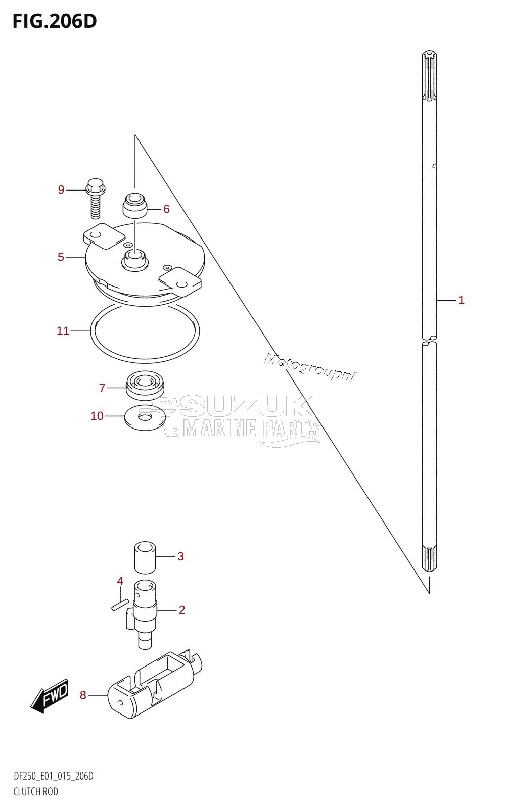 CLUTCH ROD (DF200Z:E40)