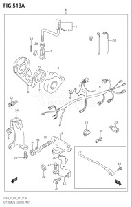 00993F-110001 (2011) 9.9hp P03-U.S.A (DF9.9T  DF9.9TH) DF9.9 drawing OPT:REMOTE CONTROL PARTS (DF9.9TH:P03)