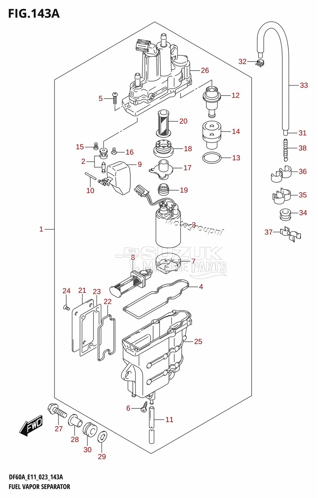 FUEL VAPOR SEPARATOR ((020,021,022):(E01,E03,E11,E34))