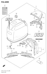 15002F-310001 (2013) 150hp E01 E40-Gen. Export 1 - Costa Rica (DF150T) DF150 drawing ENGINE COVER (DF150Z:E01)