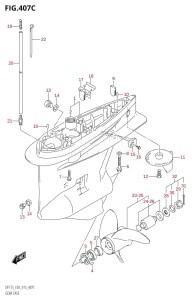 DF150Z From 15002Z-510001 (E03)  2015 drawing GEAR CASE (DF150Z:E03)