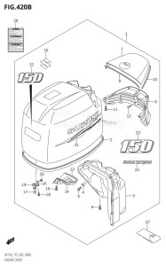 DF175Z From 17501Z-980001 (E03)  2009 drawing ENGINE COVER (DF150T,DF150Z:(K10,011))