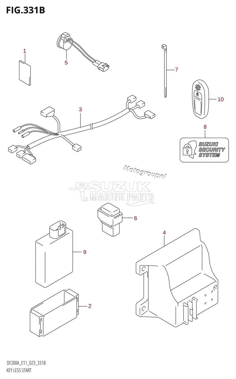 KEY LESS START ((DF200AT,DF175AT,DF150AT):E11:023,DF150AS:E03:023)