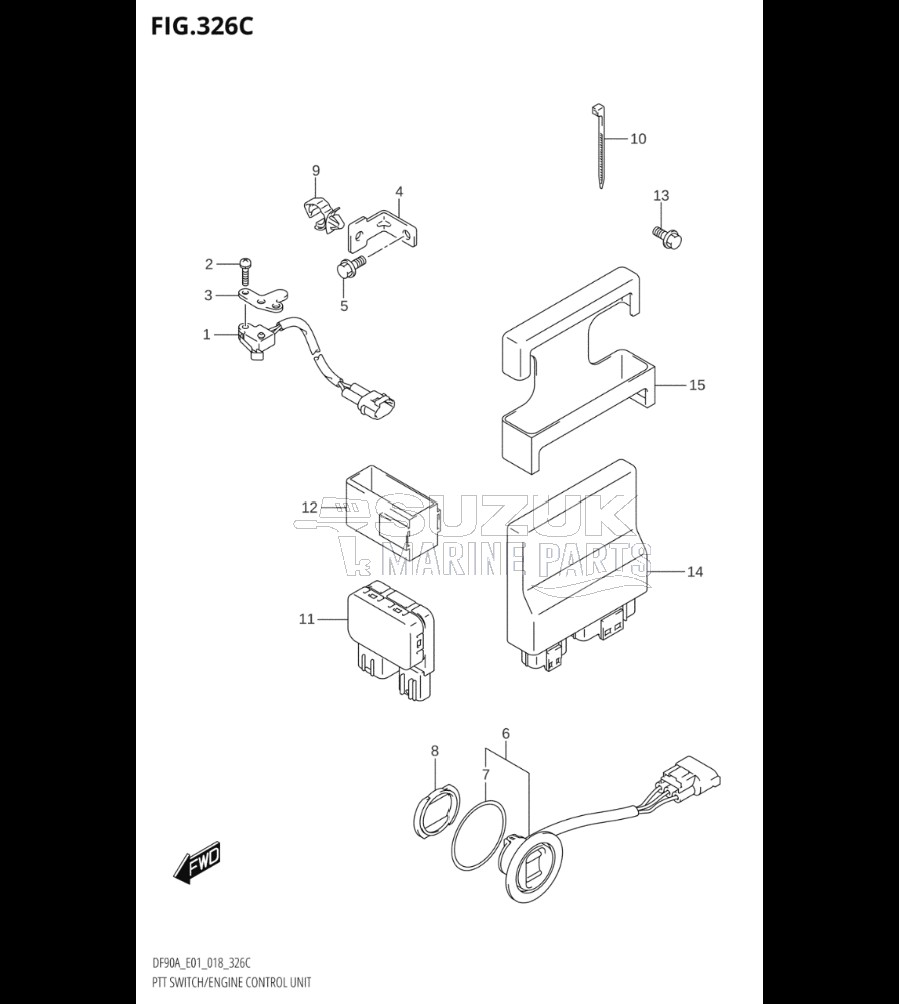 PTT SWITCH / ENGINE CONTROL UNIT (DF80A:E01)