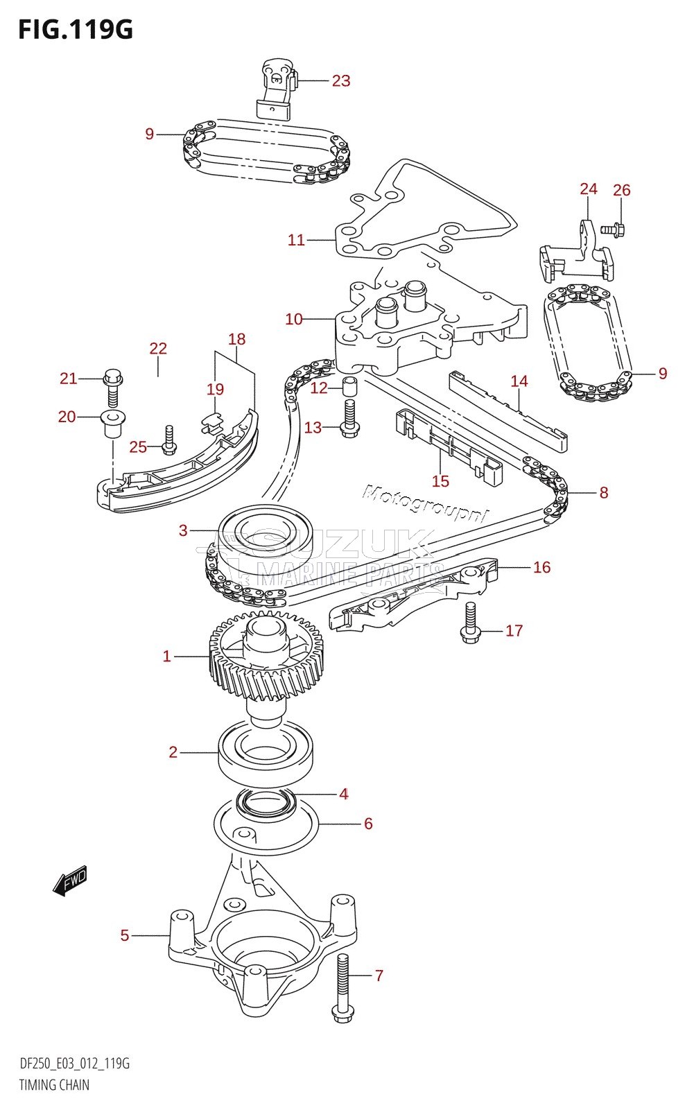 TIMING CHAIN (DF250ST:E03)