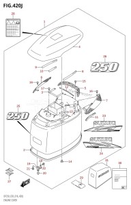 DF225Z From 22503Z-610001 (E03)  2016 drawing ENGINE COVER (DF250T:E03)