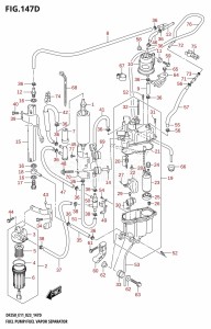 DF200Z From 20002Z-140001 (E01 E40)  2021 drawing FUEL PUMP /​ FUEL VAPOR SEPARATOR (E03:DF250ST:(020,021))