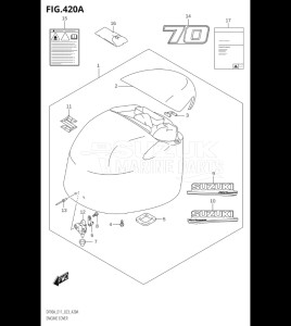 08002F-240001 (2022) 80hp E01 E40-Gen. Export 1 - Costa Rica (DF80AT  DF80AT) DF80A drawing ENGINE COVER ((DF70A,DF70ATH):020)