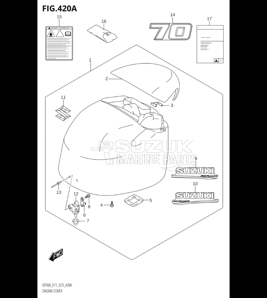 ENGINE COVER ((DF70A,DF70ATH):020)