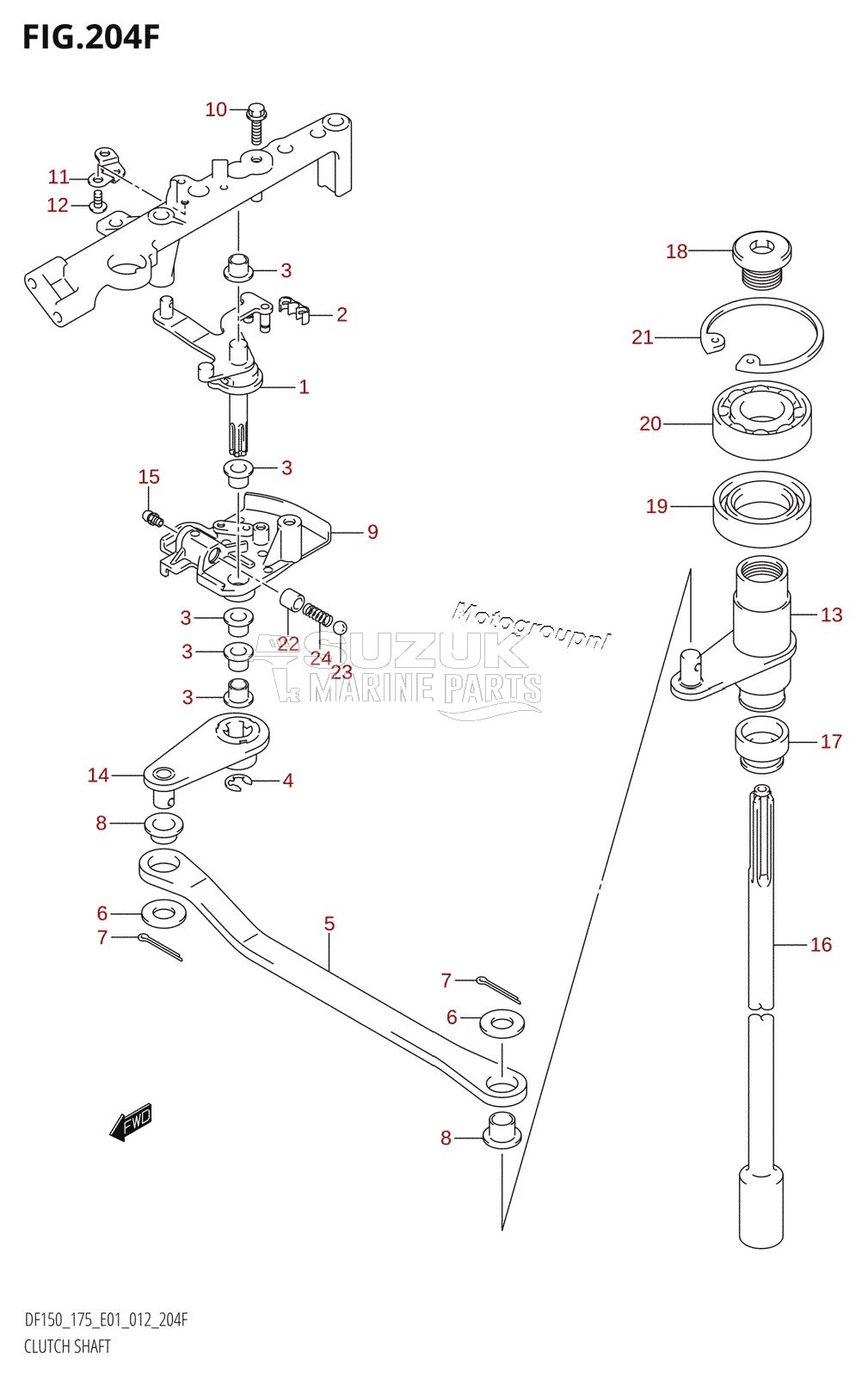 CLUTCH SHAFT (DF175T:E40)