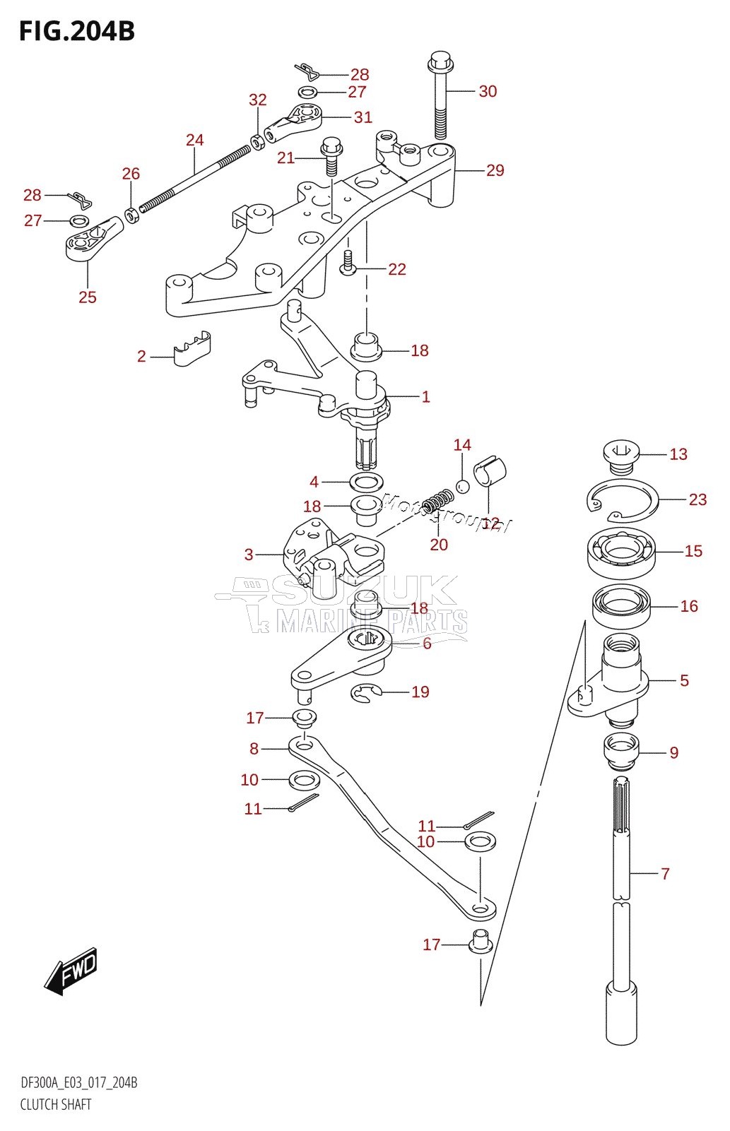 CLUTCH SHAFT (DF250A:E03)