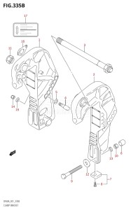 04003F-110001 (2011) 40hp E01-Gen. Export 1 (DF40AQH  DF40AT) DF40A drawing CLAMP BRACKET (DF40AQH,DF40AT,DF50AT,DF50ATH,DF60AQH,DF60AWQH)