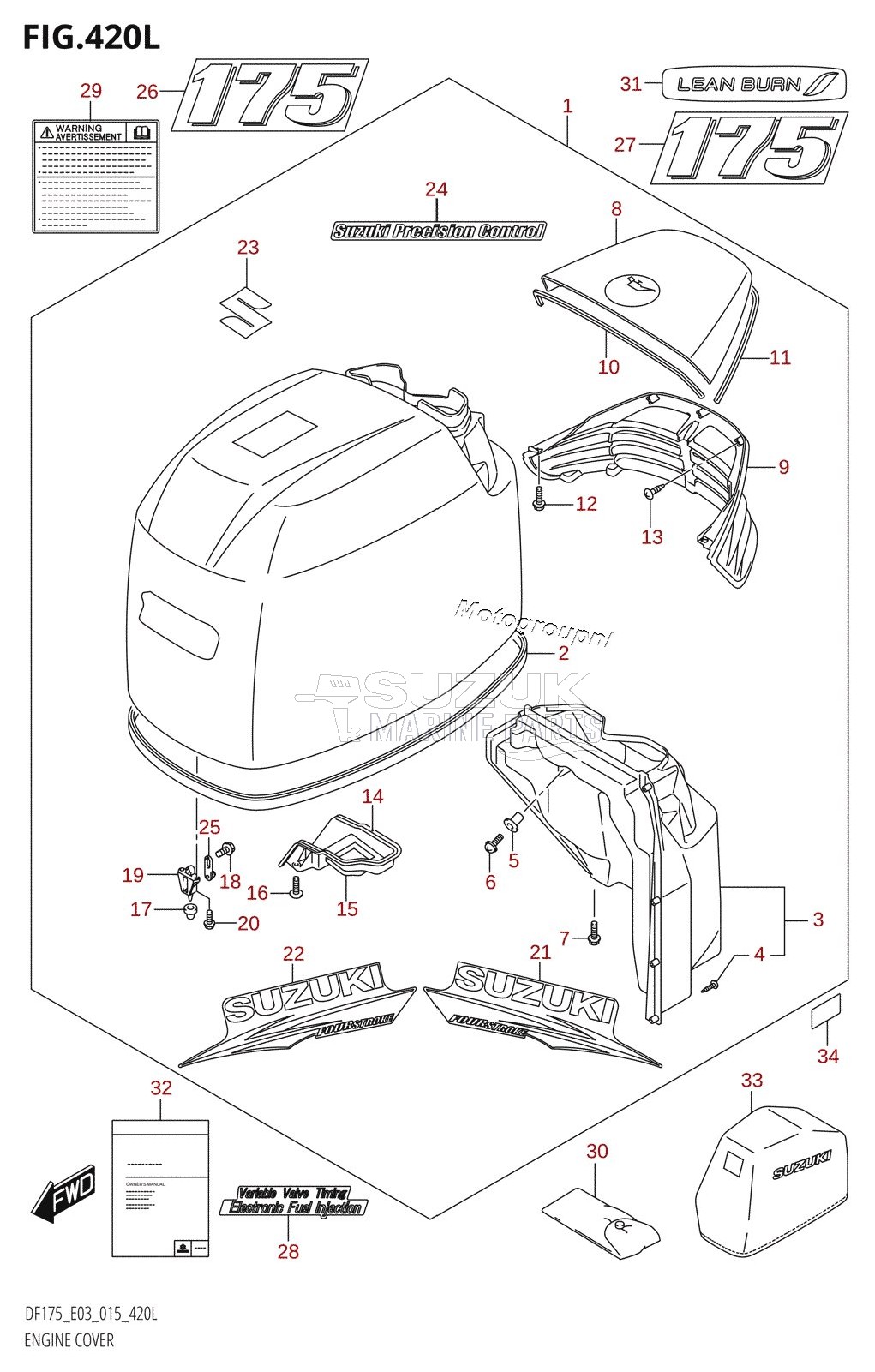 ENGINE COVER (DF175TG:E03)