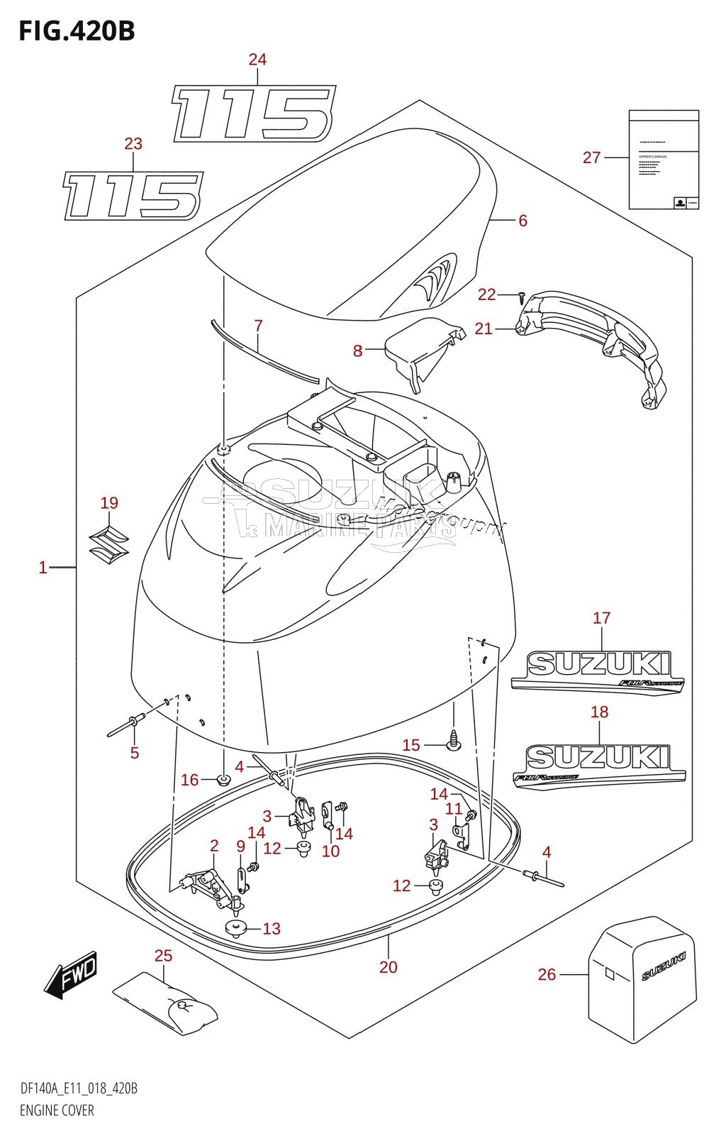 ENGINE COVER (DF115AT:E11,DF115AZ:E11)