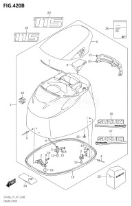 14003Z-710001 (2017) 140hp E11 E40-Gen. Export 1-and 2 (DF140AZ) DF140AZ drawing ENGINE COVER (DF115AT:E11)