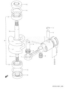 DT2 From 0201-651001 ()  1996 drawing CRANKSHAFT