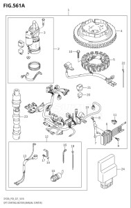 00995F-140001 (2021) 9.9hp P03 E03-USA (DF9.9B   DF9.9B   DF9.9BT   DF9.9BT   DF9.9BTH   DF9.9BTH) DF9.9B drawing OPT:STARTING MOTOR (MANUAL STARTER) (DF9.9B:M-STARTER)