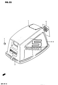 DT5 From 0501-551318 ()  1985 drawing ENGINE COVER 2 (E07,E13,E38,E40)