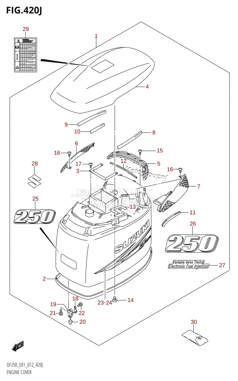 ENGINE COVER (DF250T:E01)