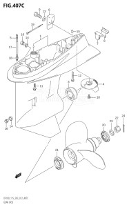 10002F-210001 (2012) 100hp E03-USA (DF100T) DF100 drawing GEAR CASE (DF115Z:E03)