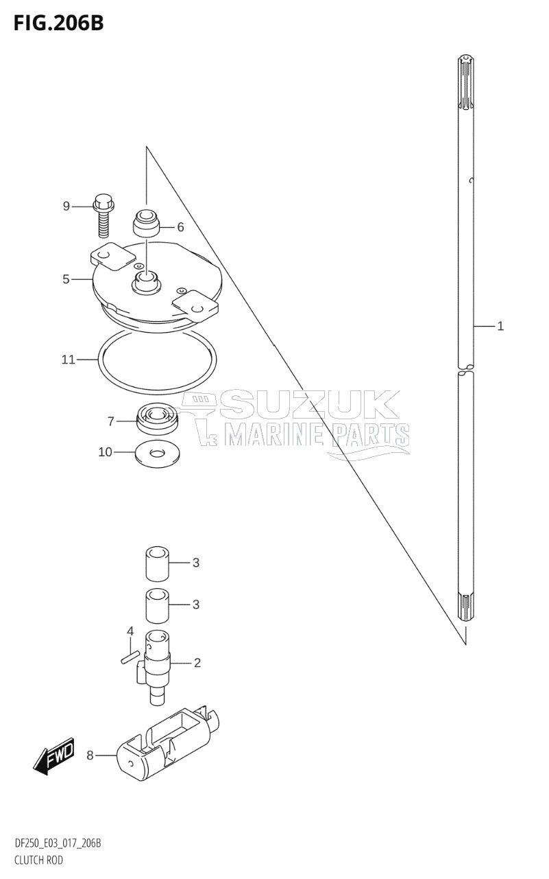 CLUTCH ROD (DF200Z:E03)