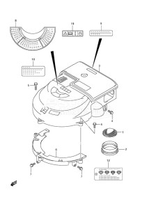 DF 175 drawing Silencer/Ring Gear Cover