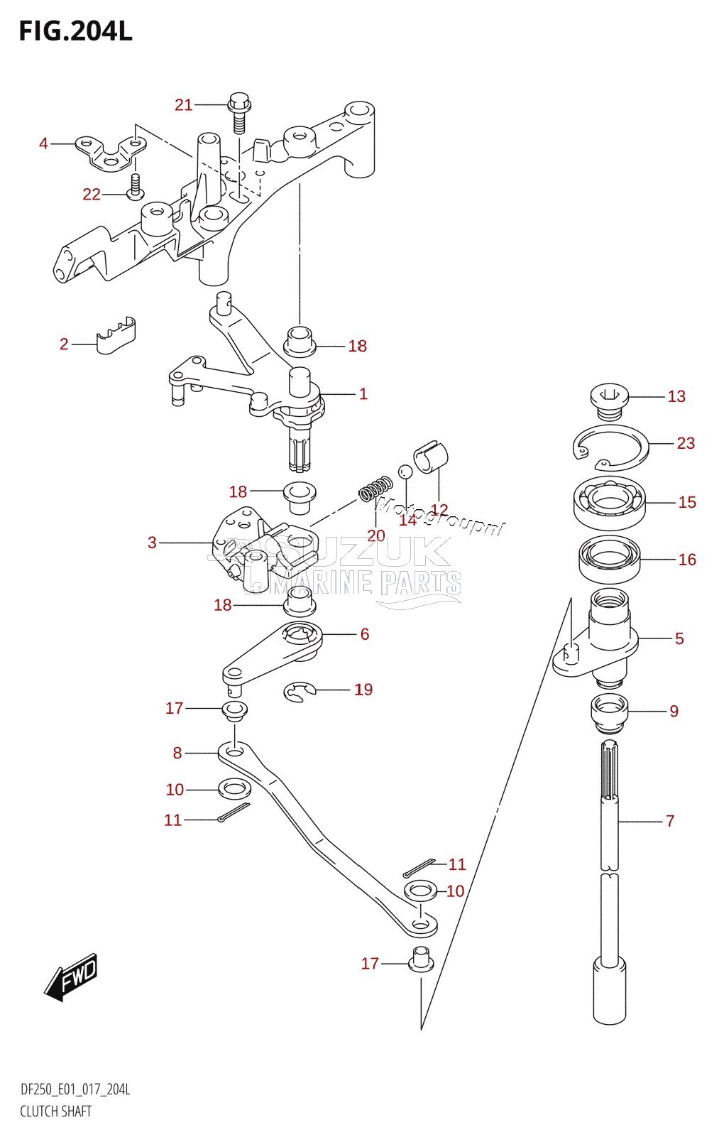 CLUTCH SHAFT (DF250Z:E01)