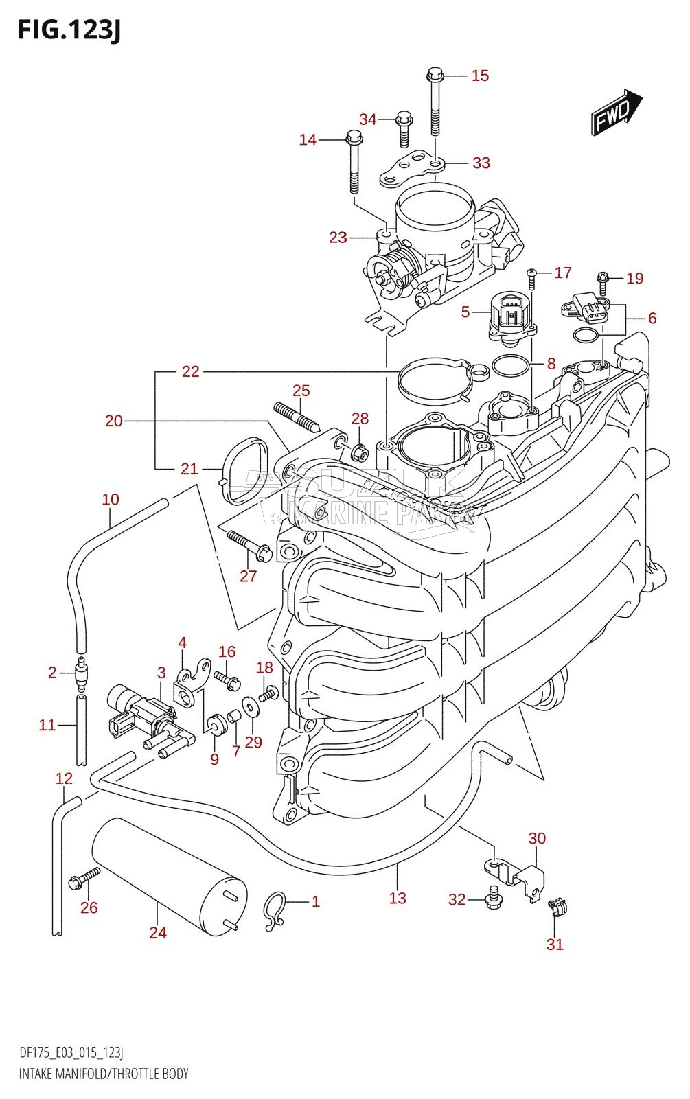 INTAKE MANIFOLD /​ THROTTLE BODY (DF150ST:E03)