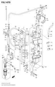 22503Z-410001 (2014) 225hp E01 E40-Gen. Export 1 - Costa Rica (DF225Z) DF225Z drawing FUEL PUMP / FUEL VAPOR SEPARATOR (DF200Z:E40)