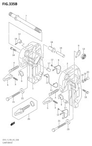 11503F-210001 (2012) 15hp P03-U.S.A (DF15) DF15 drawing CLAMP BRACKET (DF9.9TH:P03)