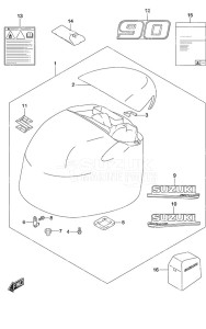 DF 90A drawing Engine Cover