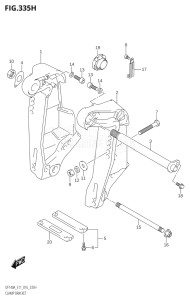 10003F-610001 (2016) 100hp E01 E11-Gen. Export 1-and 2 (DF100AT) DF100A drawing CLAMP BRACKET (DF140AZ:E11)