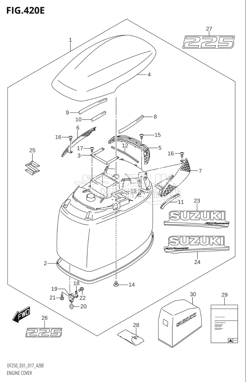 ENGINE COVER (DF225T:E01,DF225Z:E01)