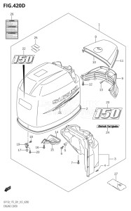 15002F-210001 (2012) 150hp E01 E40-Gen. Export 1 - Costa Rica (DF150T) DF150 drawing ENGINE COVER (DF150Z:E40)