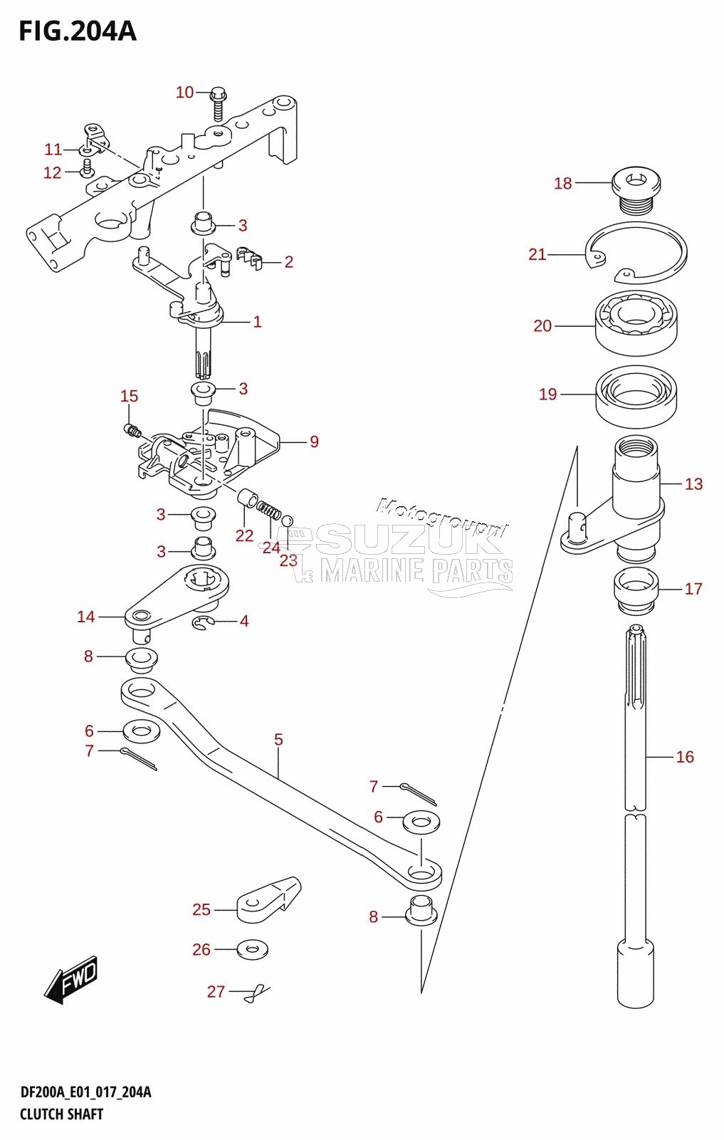 CLUTCH SHAFT (DF200AT:E01)