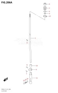 05003F-240001 (2022) 50hp E01 E11-Gen. Export 1-and 2 (DF50AT  DF50AT  DF50ATH  DF50ATH) DF50A drawing CLUTCH ROD (SEE NOTE)