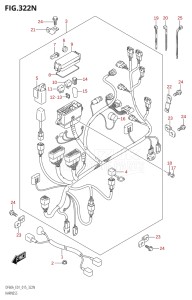06002F-510001 (2005) 60hp E01 E40-Gen. Export 1 - Costa Rica (DF60A  DF60AQH  DF60ATH) DF60A drawing HARNESS (DF50AVT:E01)
