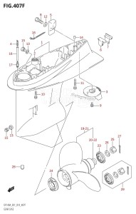 DF100A From 10003F-310001 (E01 E40)  2013 drawing GEAR CASE (DF115AZ:E40)