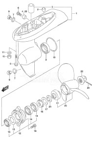 Outboard DF 6A drawing Gear Case