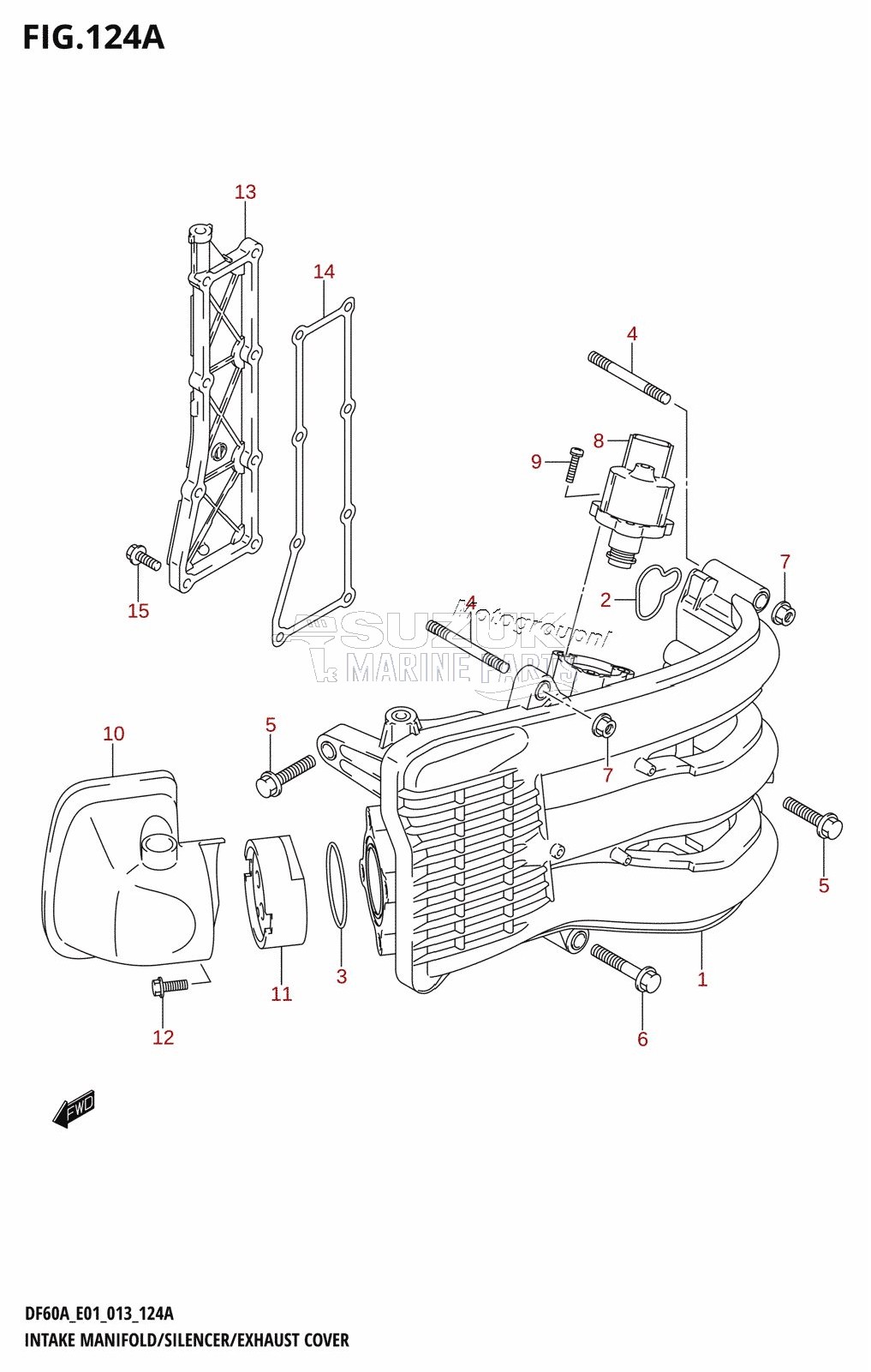 INTAKE MANIFOLD /​ SILENCER /​ EXHAUST COVER (DF40A:E01)