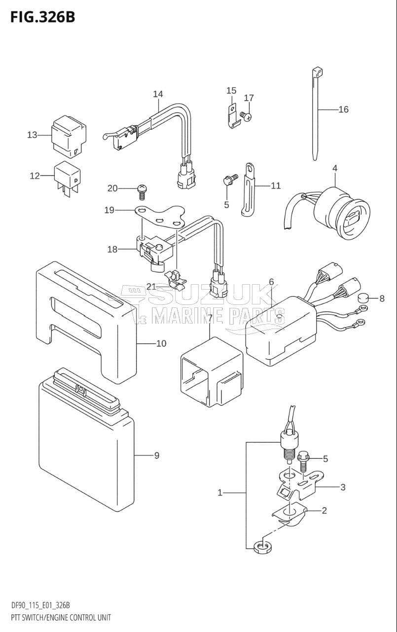 PTT SWITCH / ENGINE CONTROL UNIT (K4,K5,K6,K7,K8,K9,K10,011)