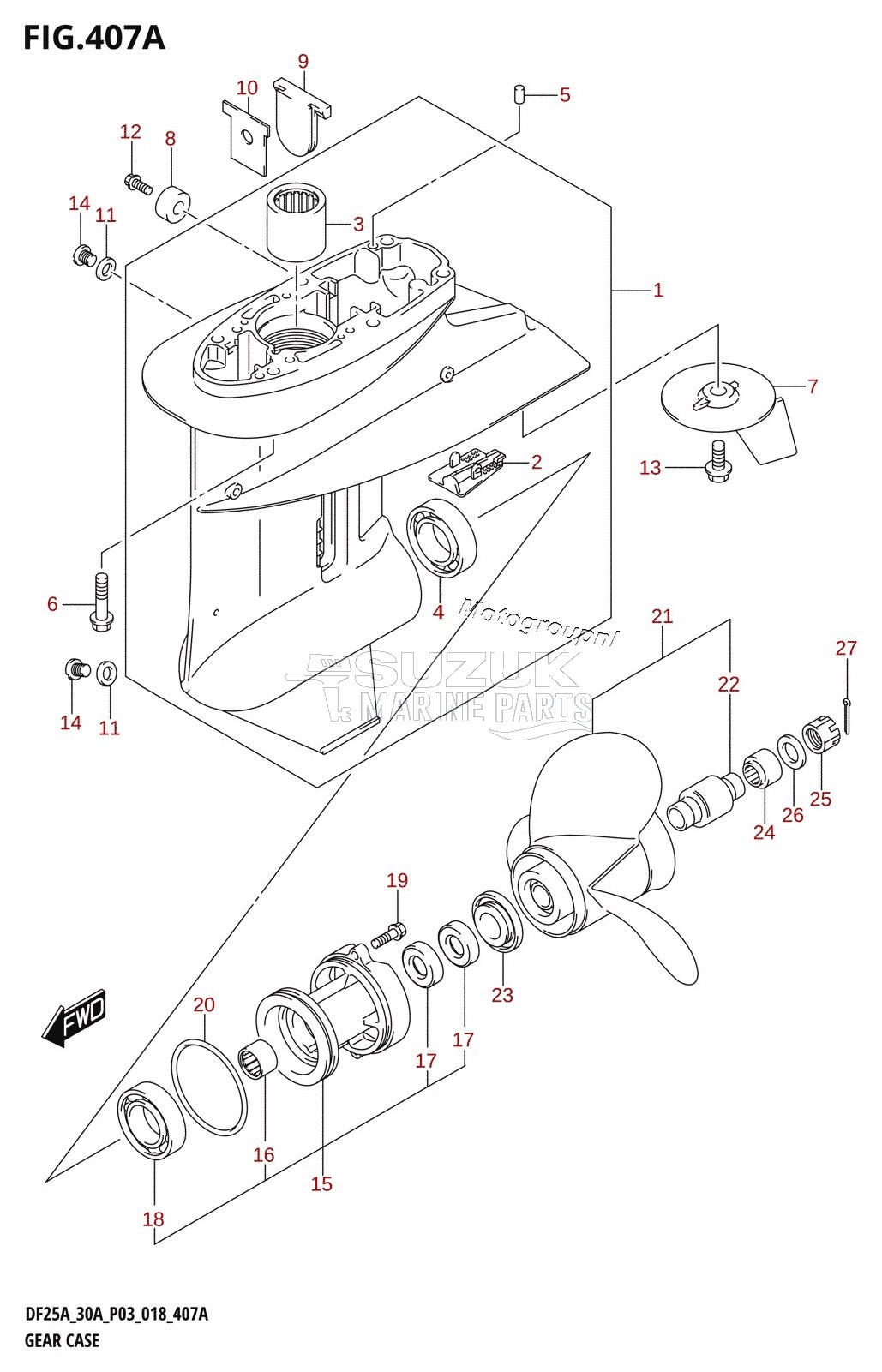 GEAR CASE (DF25A,DF25AQ)