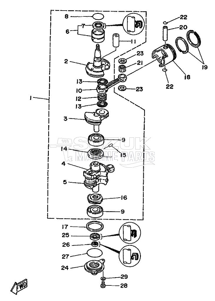 CRANKSHAFT--PISTON