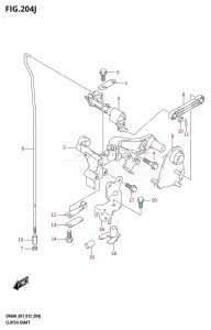 DF40A From 04003F-210001 (E01)  2012 drawing CLUTCH SHAFT (DF60AQH:E40)