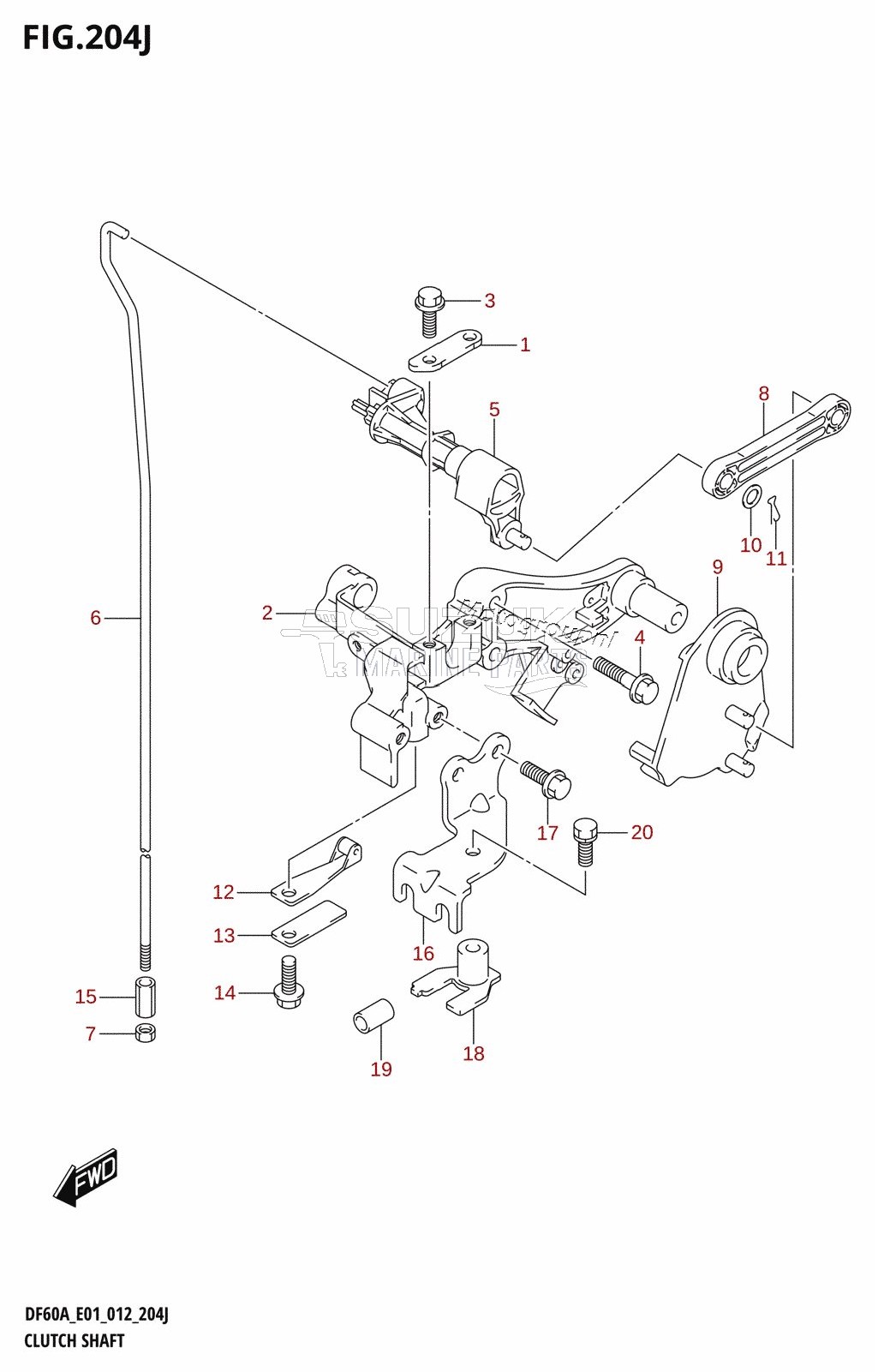 CLUTCH SHAFT (DF60AQH:E40)