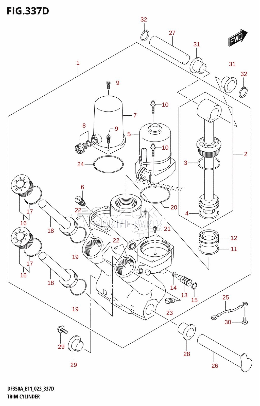 TRIM CYLINDER (DF350AMD,DF300BMD)