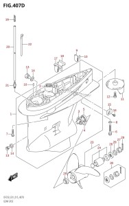 DF250Z From 25003Z-510001 (E40)  2015 drawing GEAR CASE (DF200Z:E40)