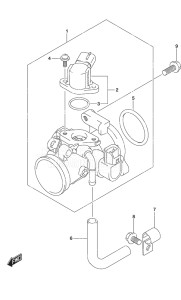 Outboard DF 9.9B drawing Throttle Body Non-Remote Control