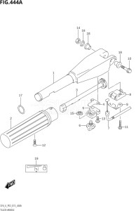 00402F-510001 (2005) 4hp P03-U.S.A (DF4) DF4 drawing TILLER HANDLE